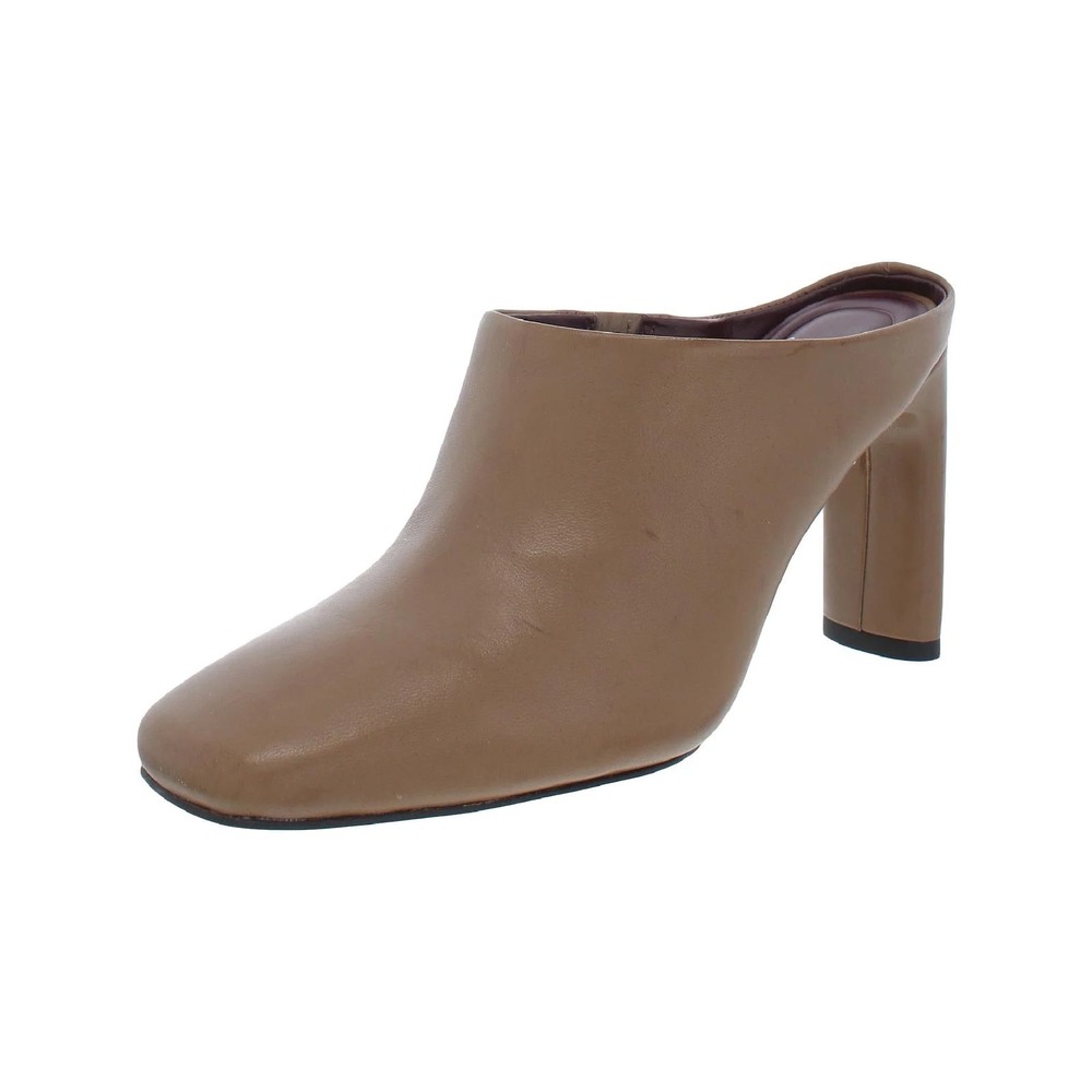 Sarto Franco Sarto A-Flexaslide Brown Leather Block Heel Square Toe Mules 7.5M